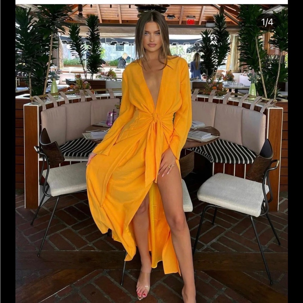 Yellow Maxi Wrap Dress